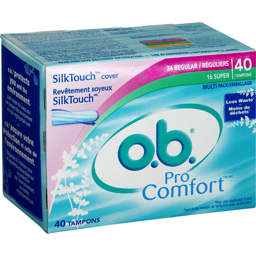 O.b. Pro Comfort Tampons, Multi-Pack, 40-Count Packages