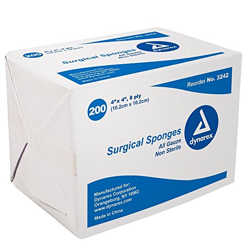 Dynarex Surgical Sponges All Gauze 4” X 4”, 8-ply