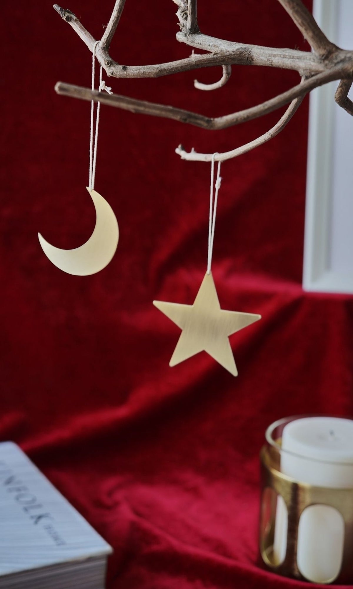 S/5 Crescent Moon and Star Ornament