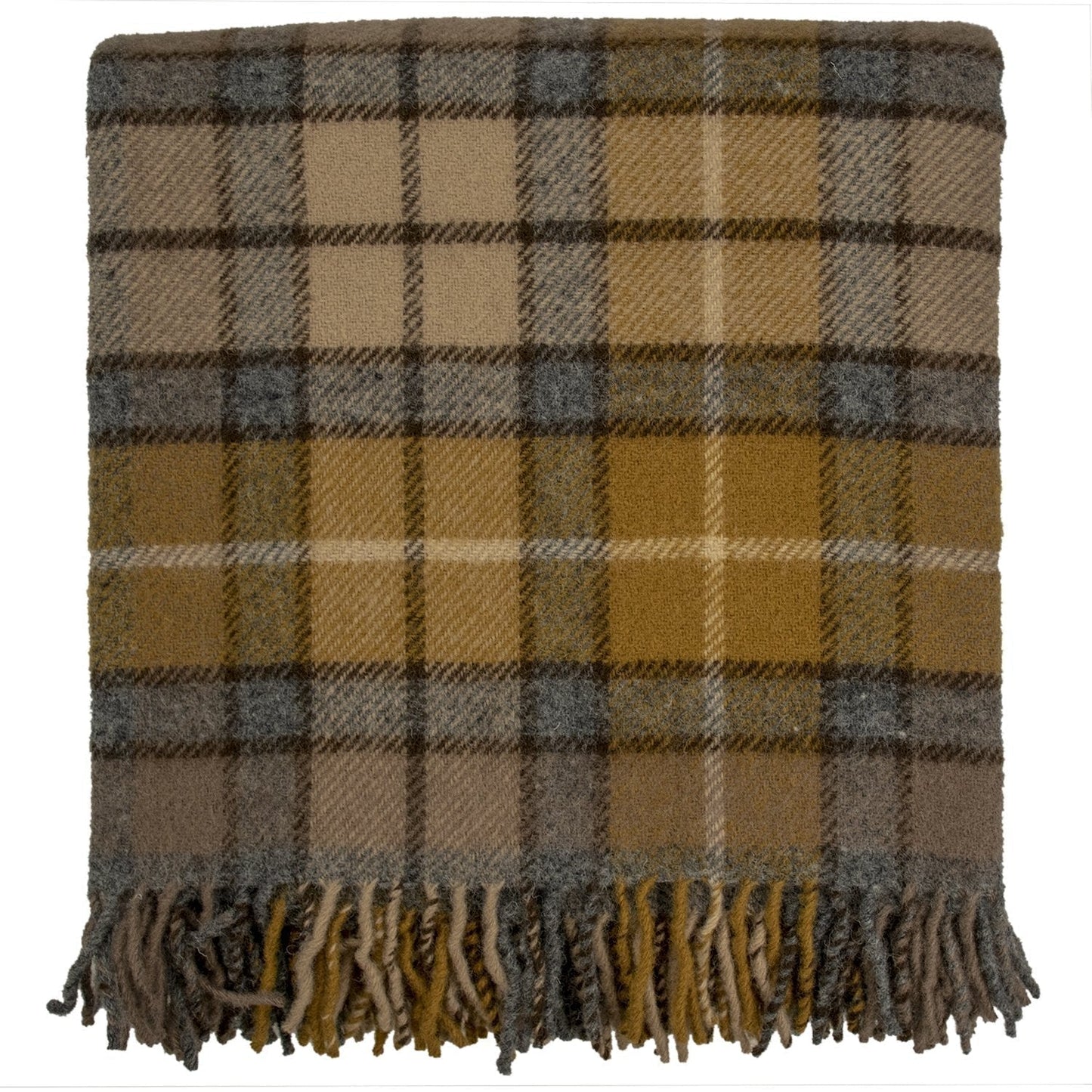 Highland Tweeds Pure New Wool Fluffy Throw ~ Natural Buchanan ~