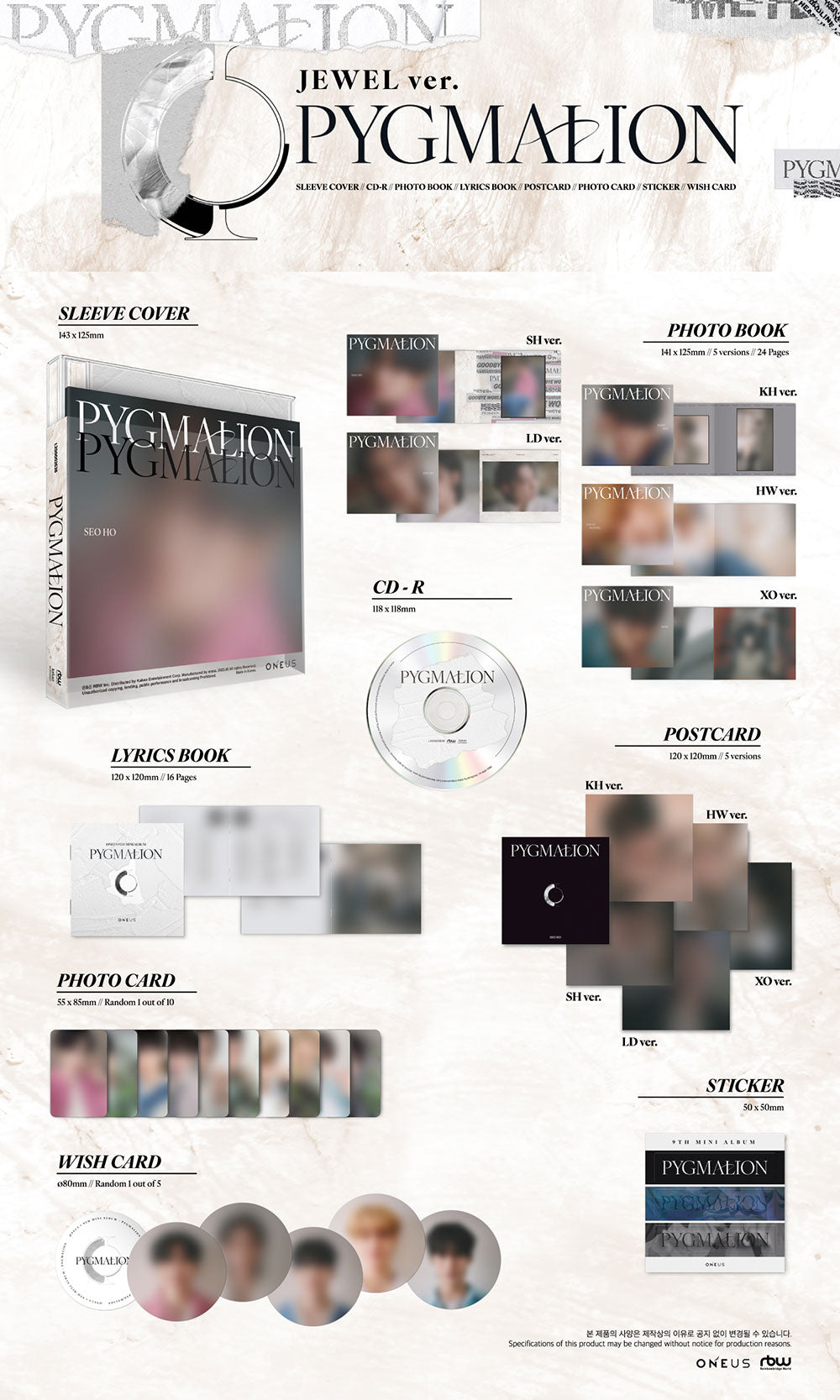 Oneus 9th Mini Album - Pygmalion (Jewel Ver)