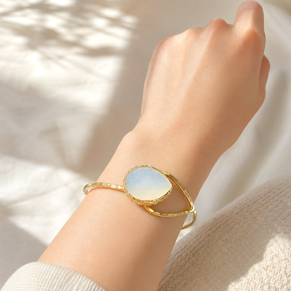 Snow Quartz Teardrop Bracelet