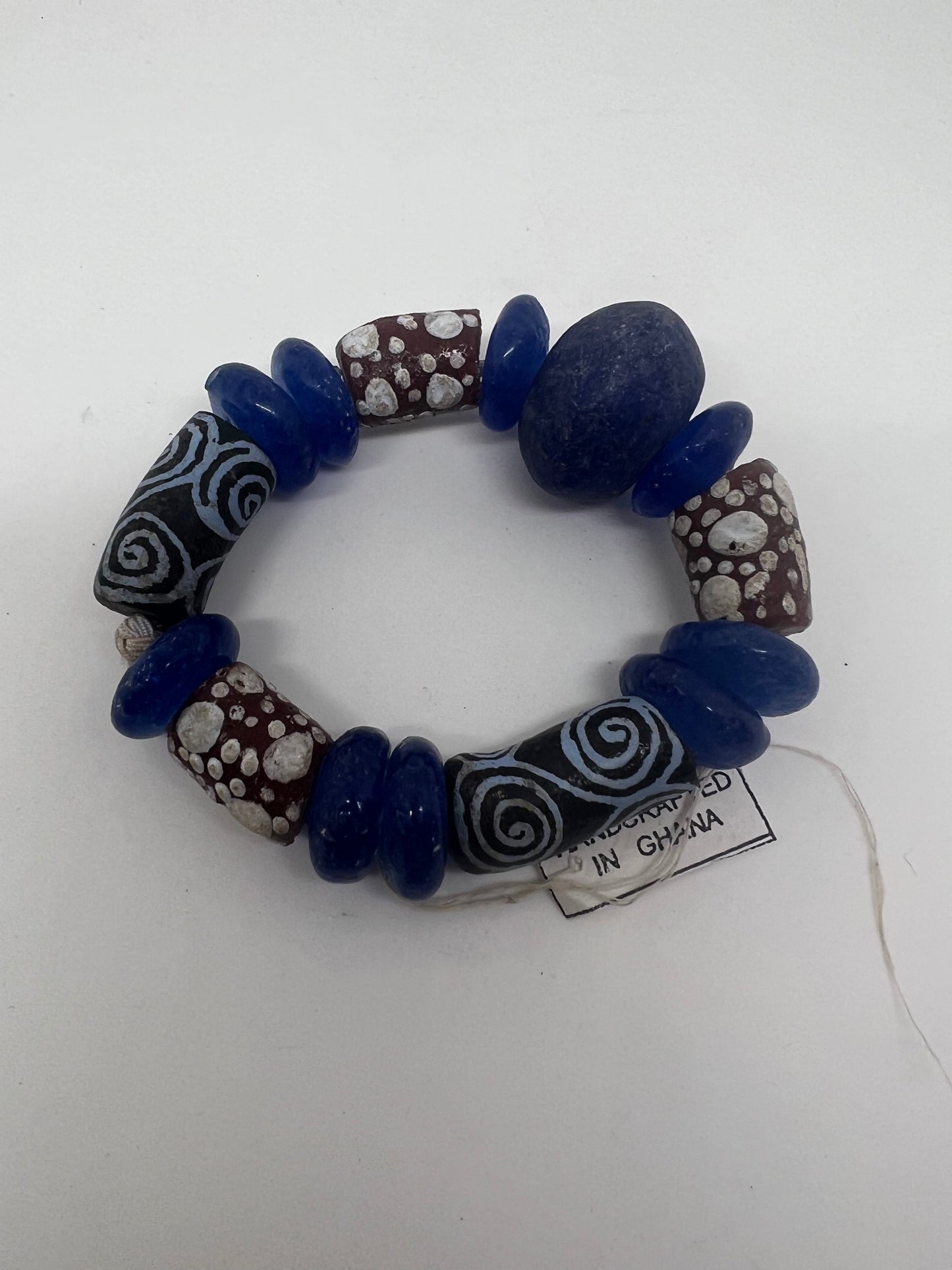 Stretchy Recycled Glass Bold Bead Bracelet