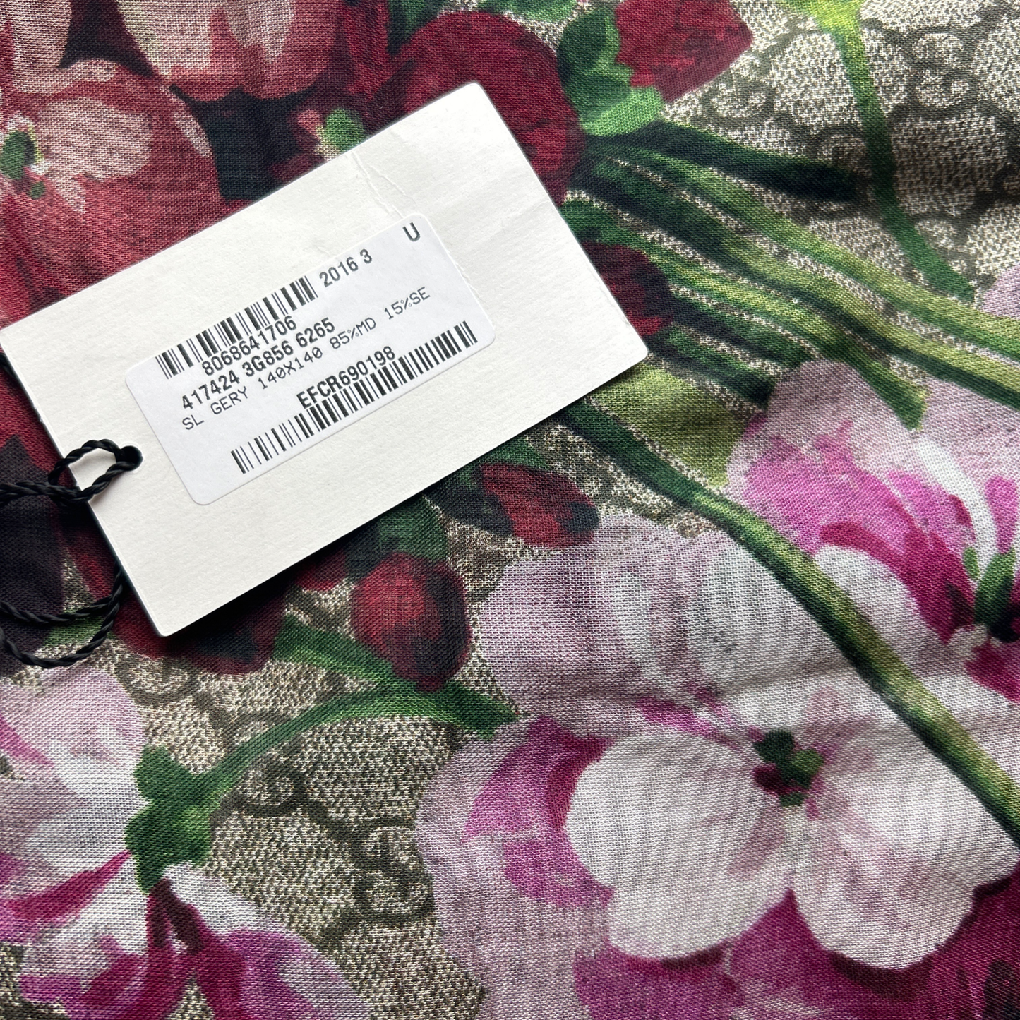 GG Logo Blooms Pink Vintage Silk Scarf Coffee Run Keychain Bag