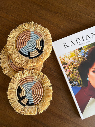 Abstract Form Fringe Set of 4 Coasters