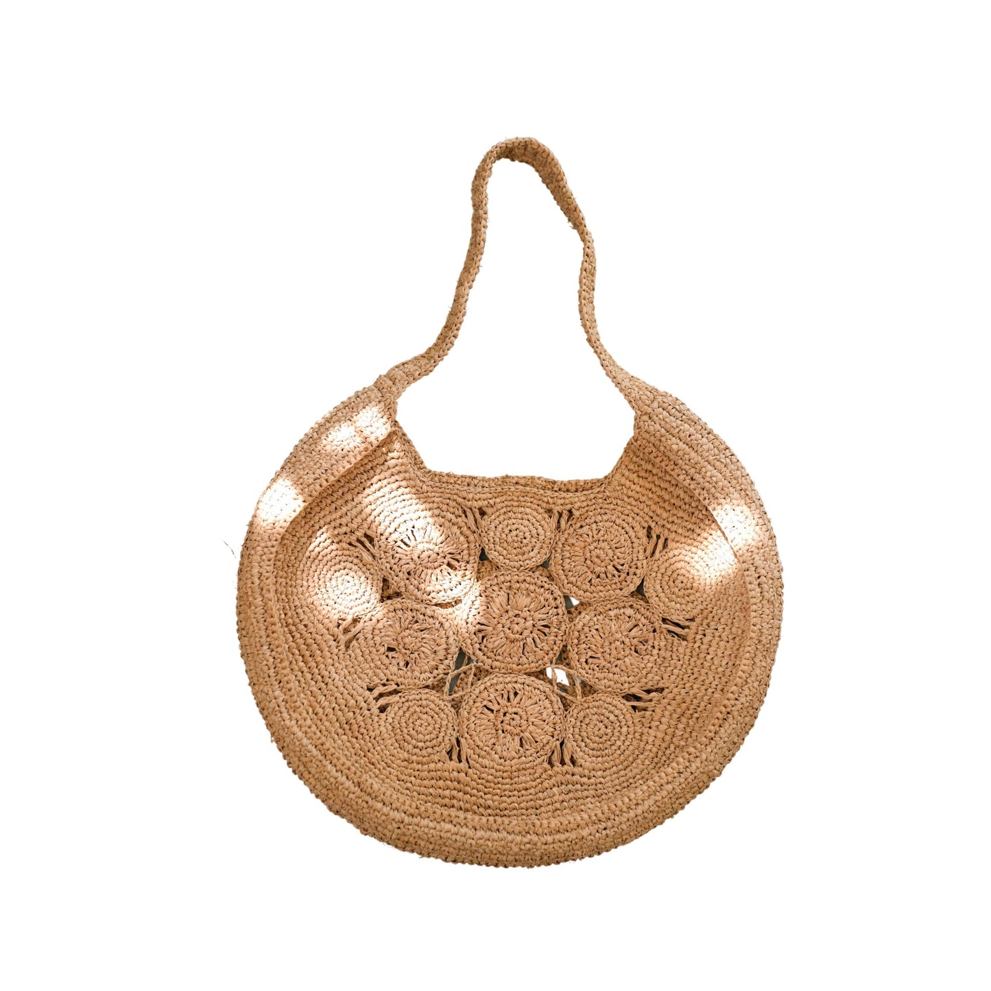 Adeline Premium Raffia Round Oversized Tote