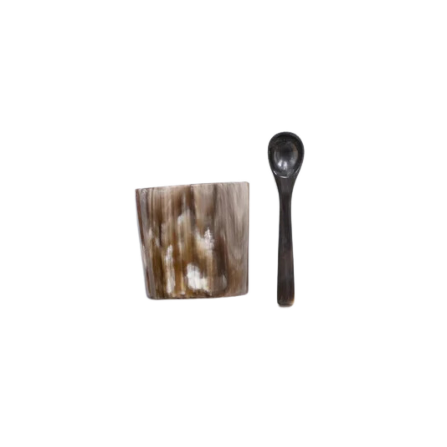 Ankole Horn Salt Cellar + Spoon Set