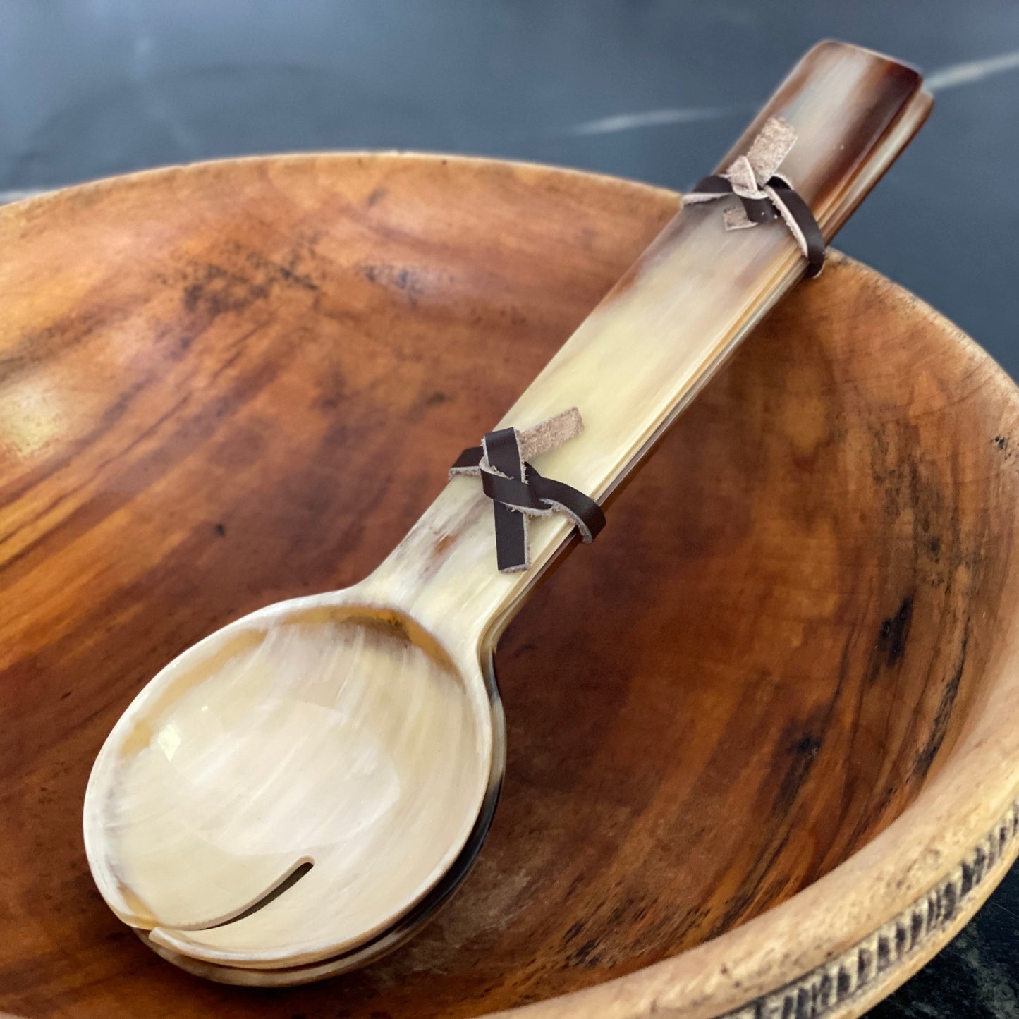 Ankole Horn Salad Serving Set
