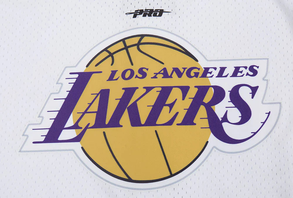 Pro Standard LA Lakers Script Tail Mesh Button Down Shirt - White/Black