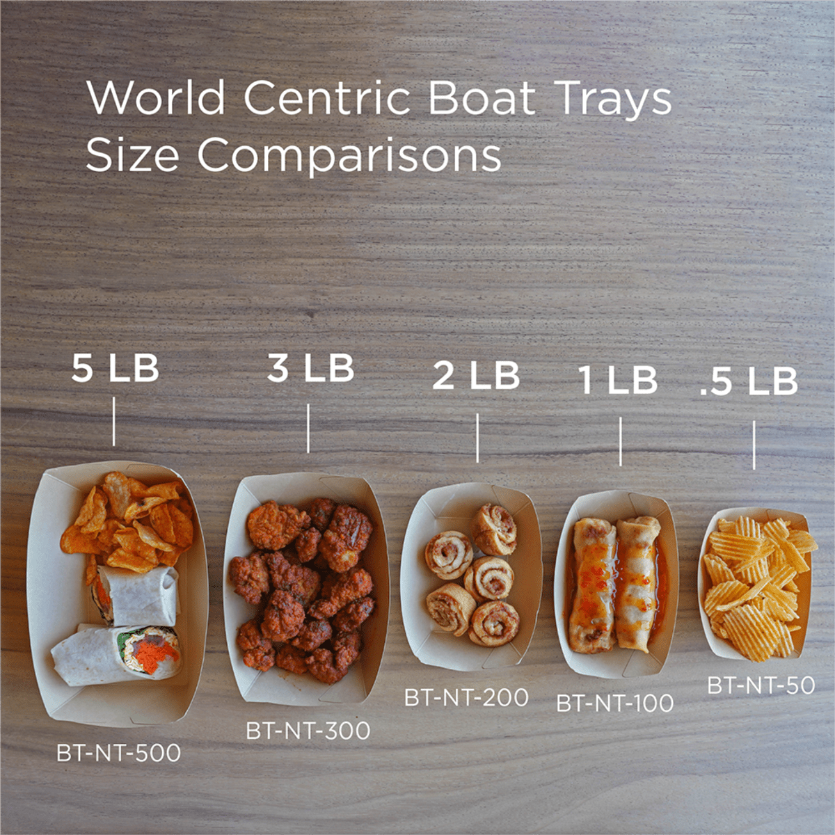 World Centric 1 lb NoTree Bamboo Boat Tray, Compostable (QTY 1000), SKU BT-NT-100