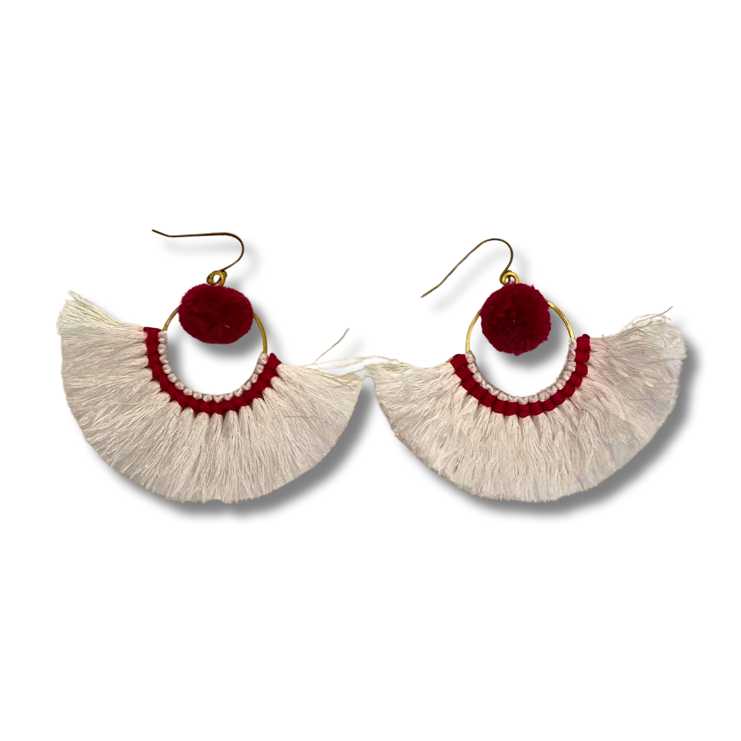 Half Moon Tassel Earrings - Thailand