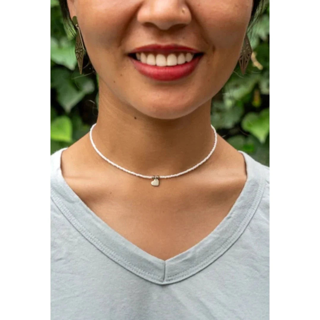 Beaded Heart Choker