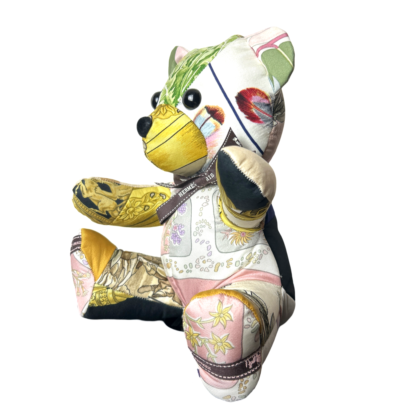 Vintage Silk Scarf Patchwork Teddy Bear