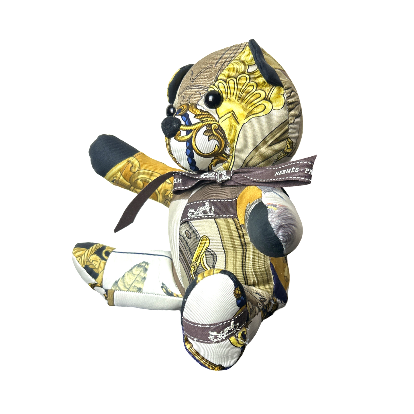 Vintage Silk Scarf Patchwork Teddy Bear