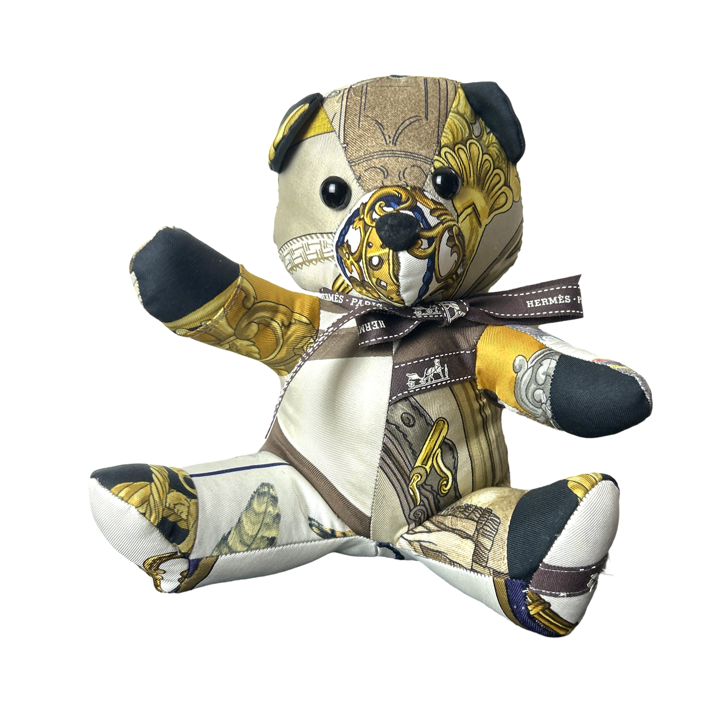 Vintage Silk Scarf Patchwork Teddy Bear