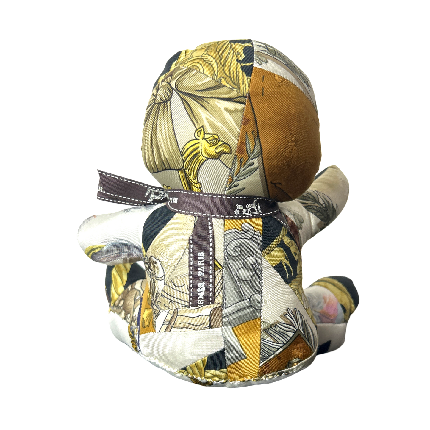 Vintage Silk Scarf Patchwork Teddy Bear
