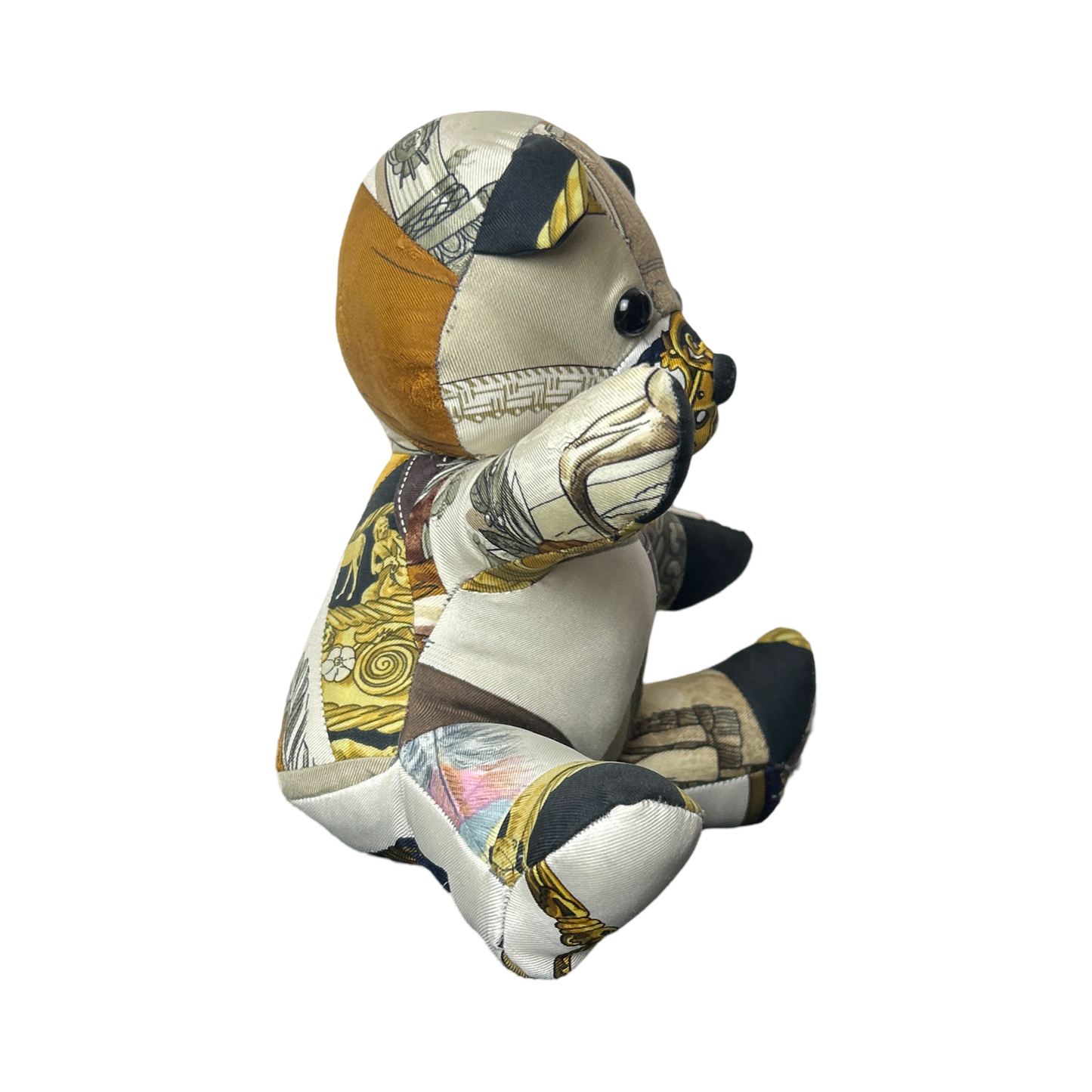 Vintage Silk Scarf Patchwork Teddy Bear