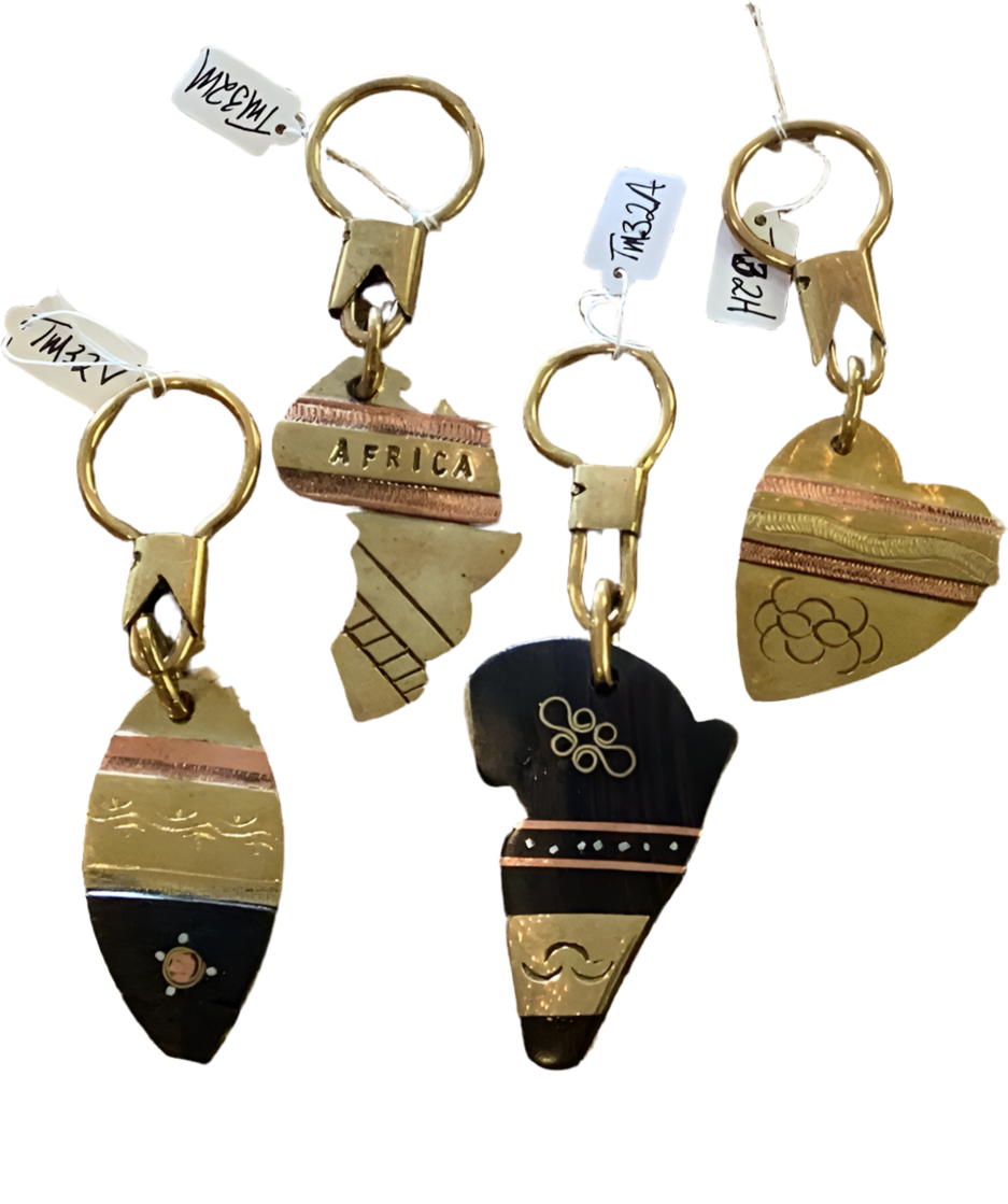 Brass key rings, Ghana