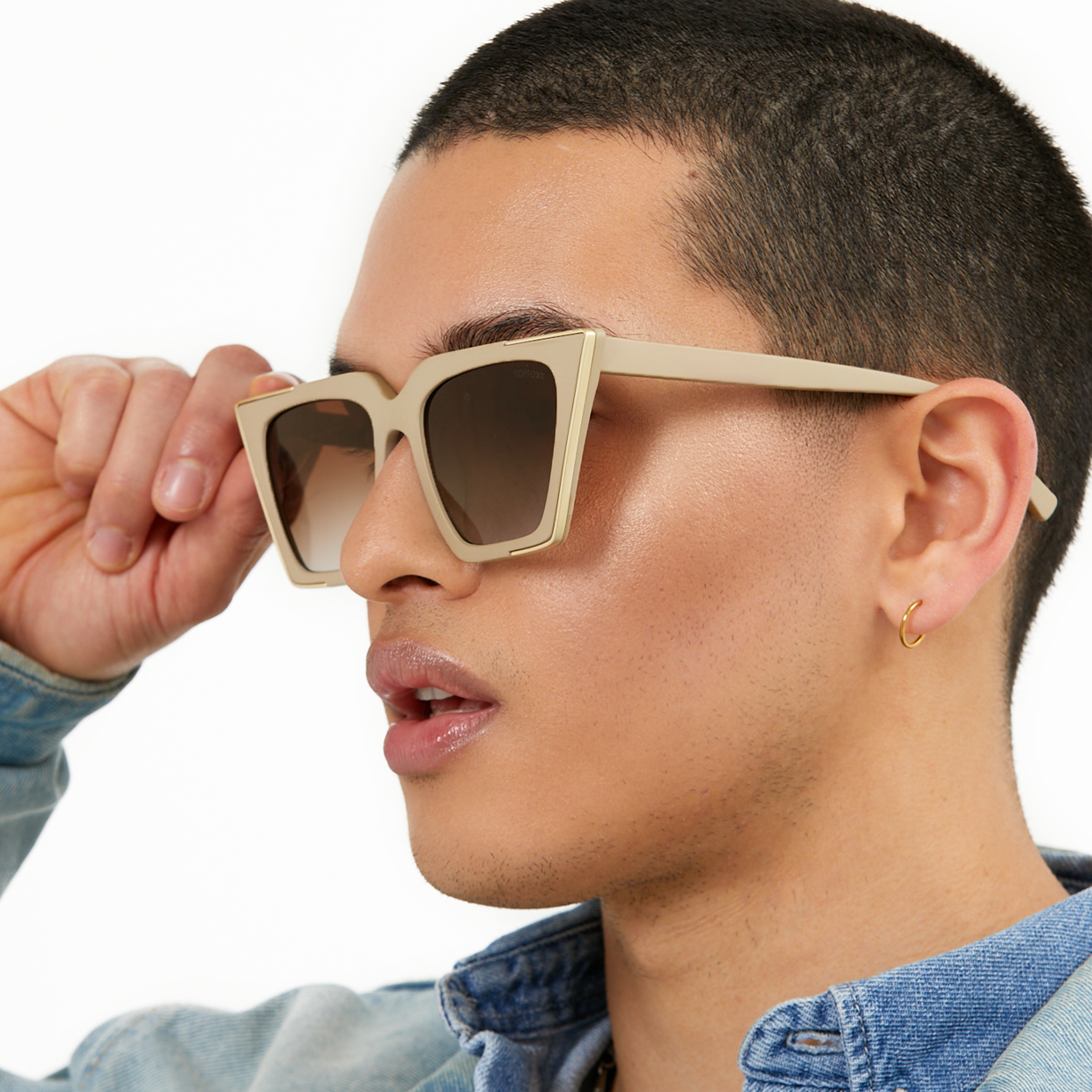 The CEO - Nude Frame Brown Lens Cateye Sunglasses