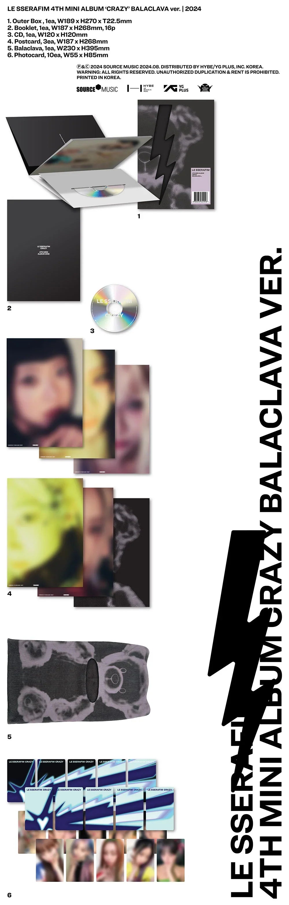 LE SSERAFIM 4th Mini Album - Crazy (Balaclava Ver)