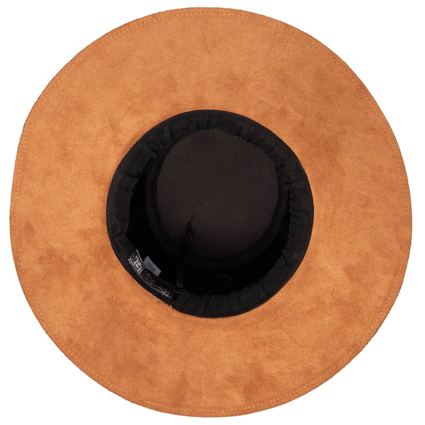 Faux suede floppy with braided faux leather band