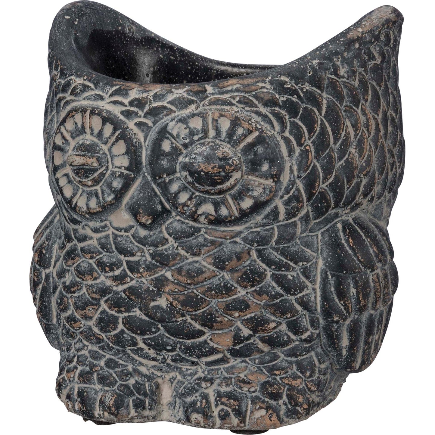 Cement Owl Planter in Dark Gray | Succulents Greenery Plant Pot | Decorative Indoor Outdoor Garden Décor