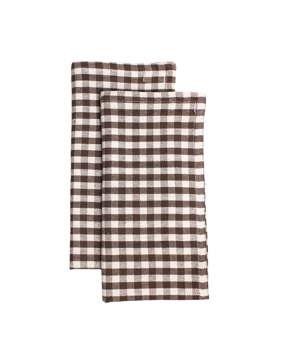 Chocolate Gingham Napkin | Set of 2