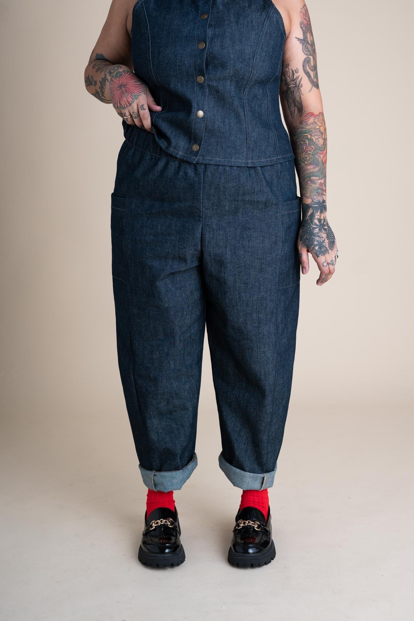 Cinema Pants in Cone Denim