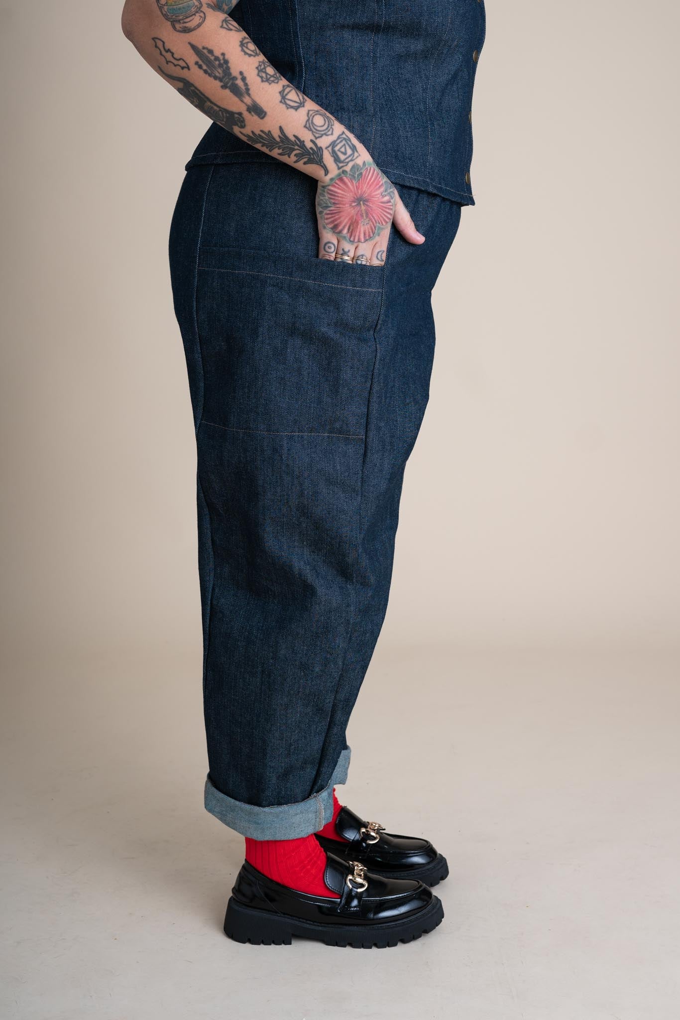 Cinema Pants in Cone Denim