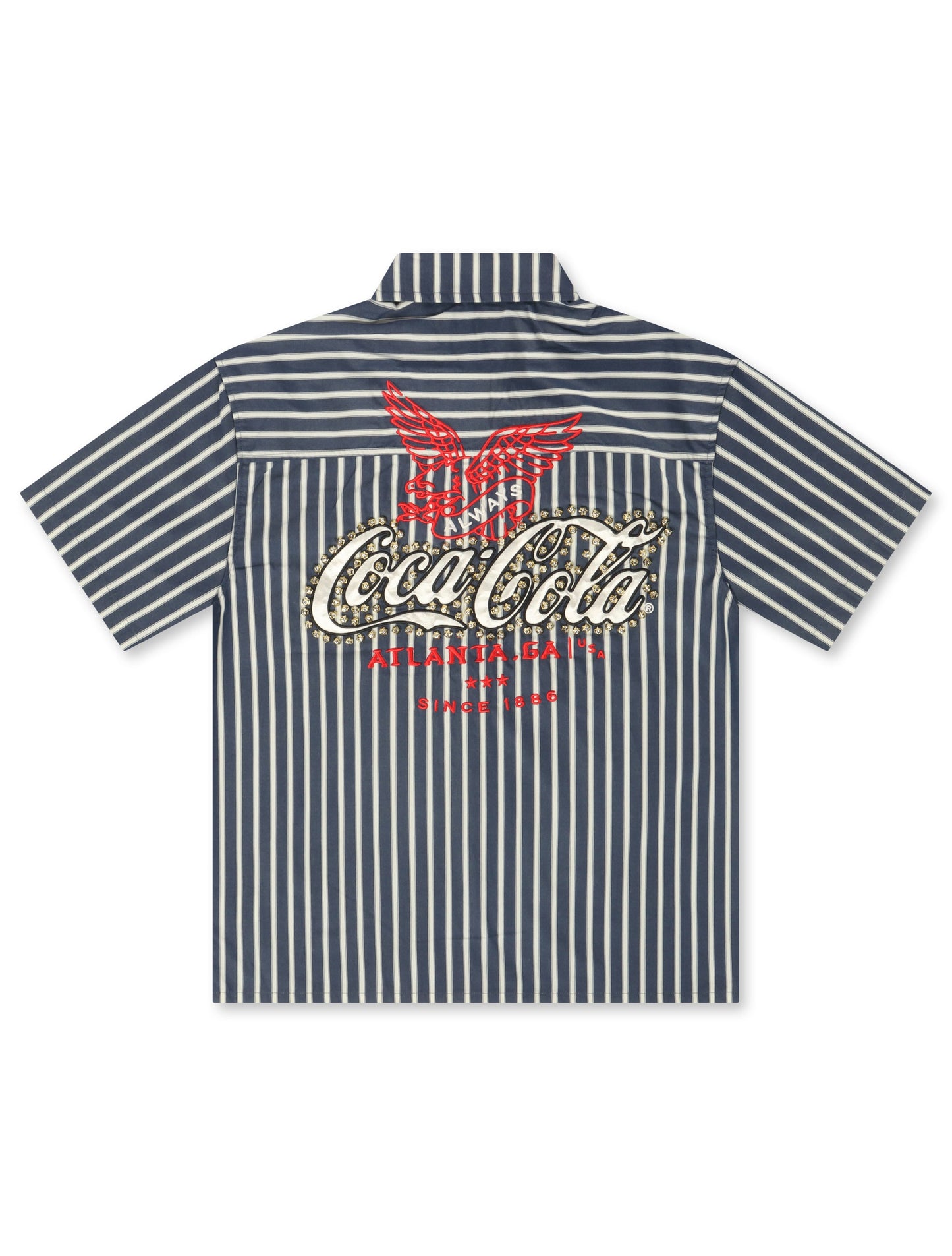 Preme Denim Coca Cola Mechanic Shirt - Navy Striped