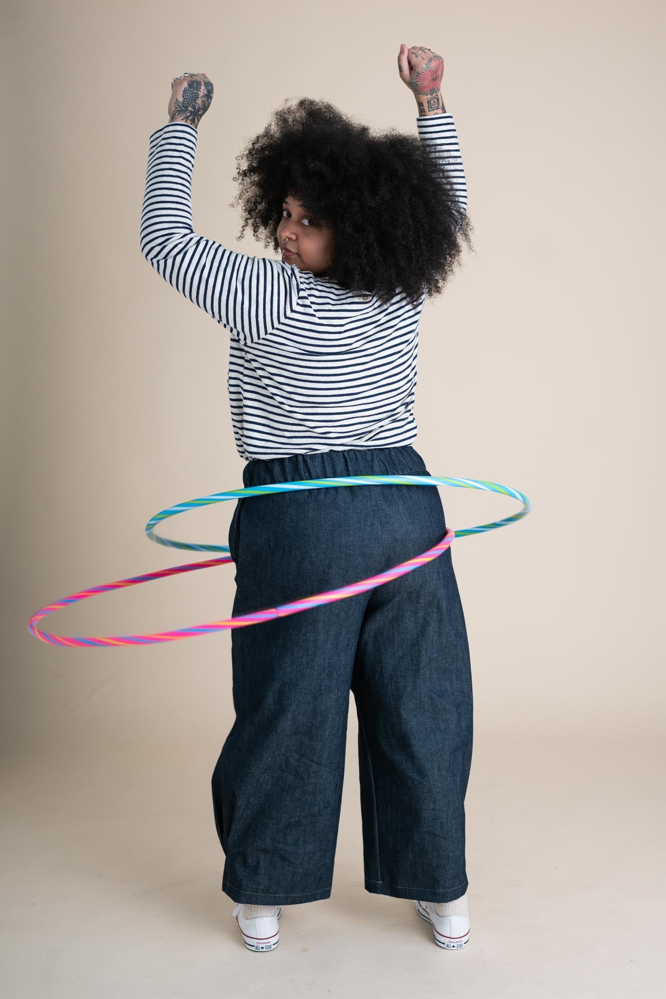 Crescent Moon Pants in Cone Denim