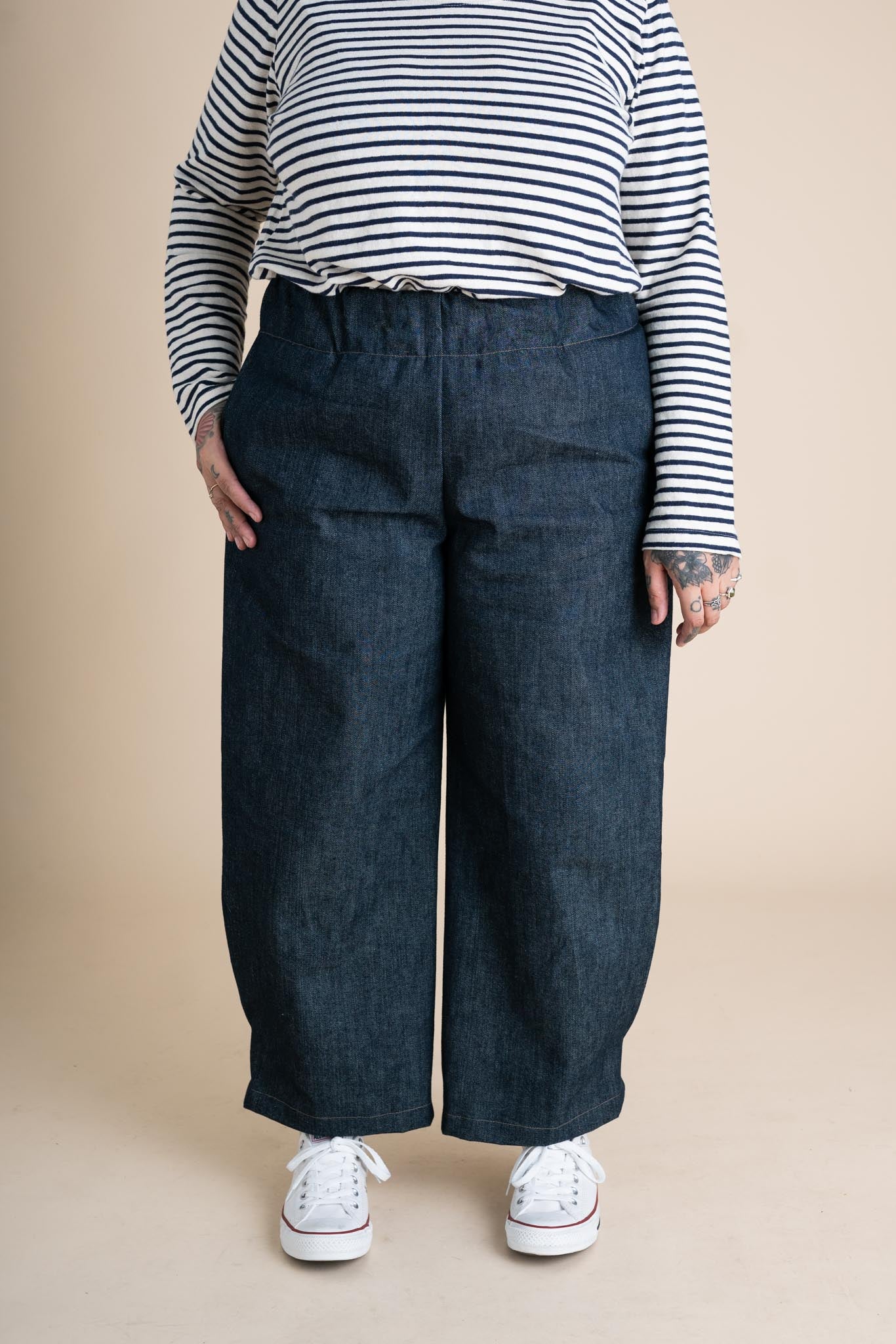 Crescent Moon Pants in Cone Denim