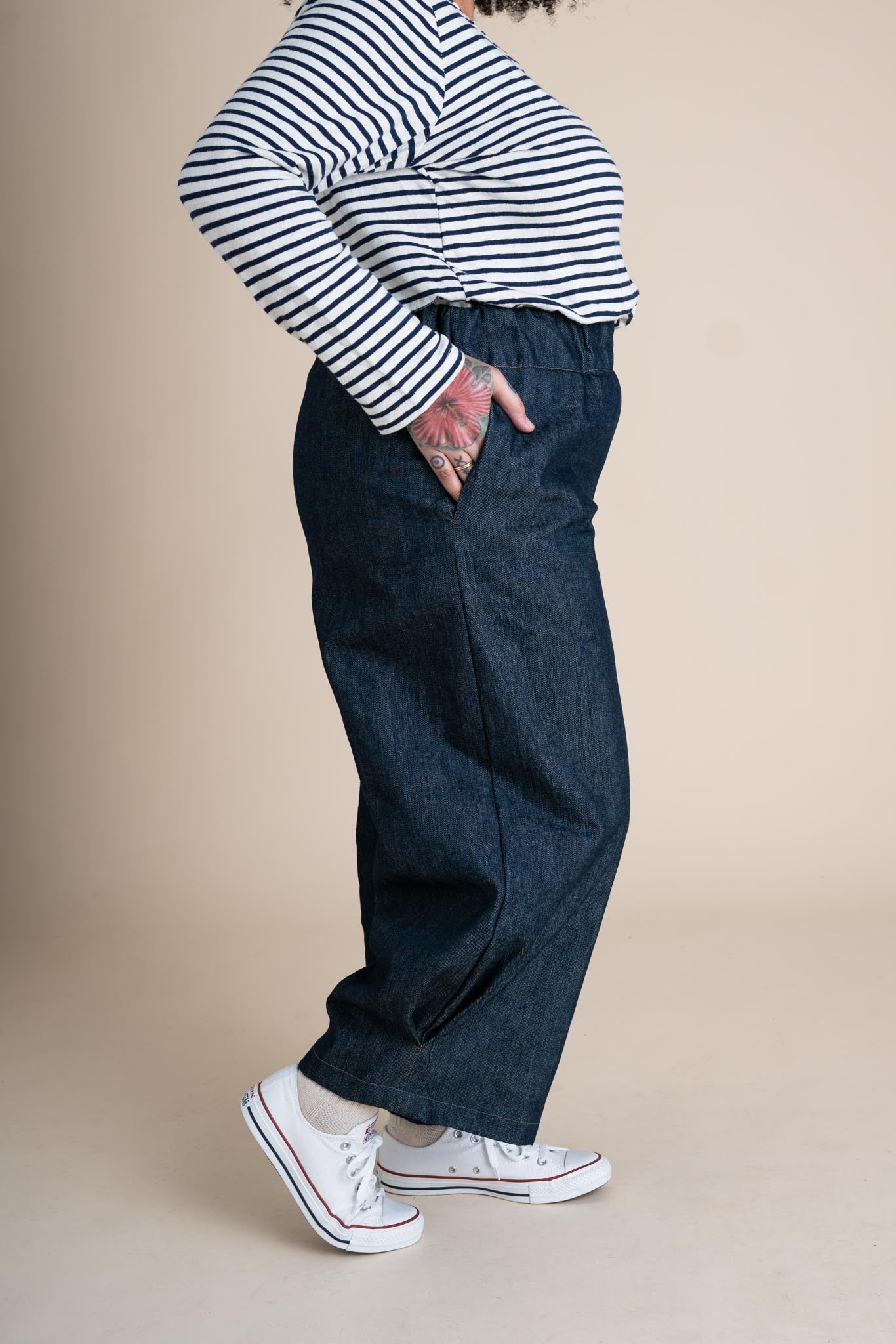 Crescent Moon Pants in Cone Denim