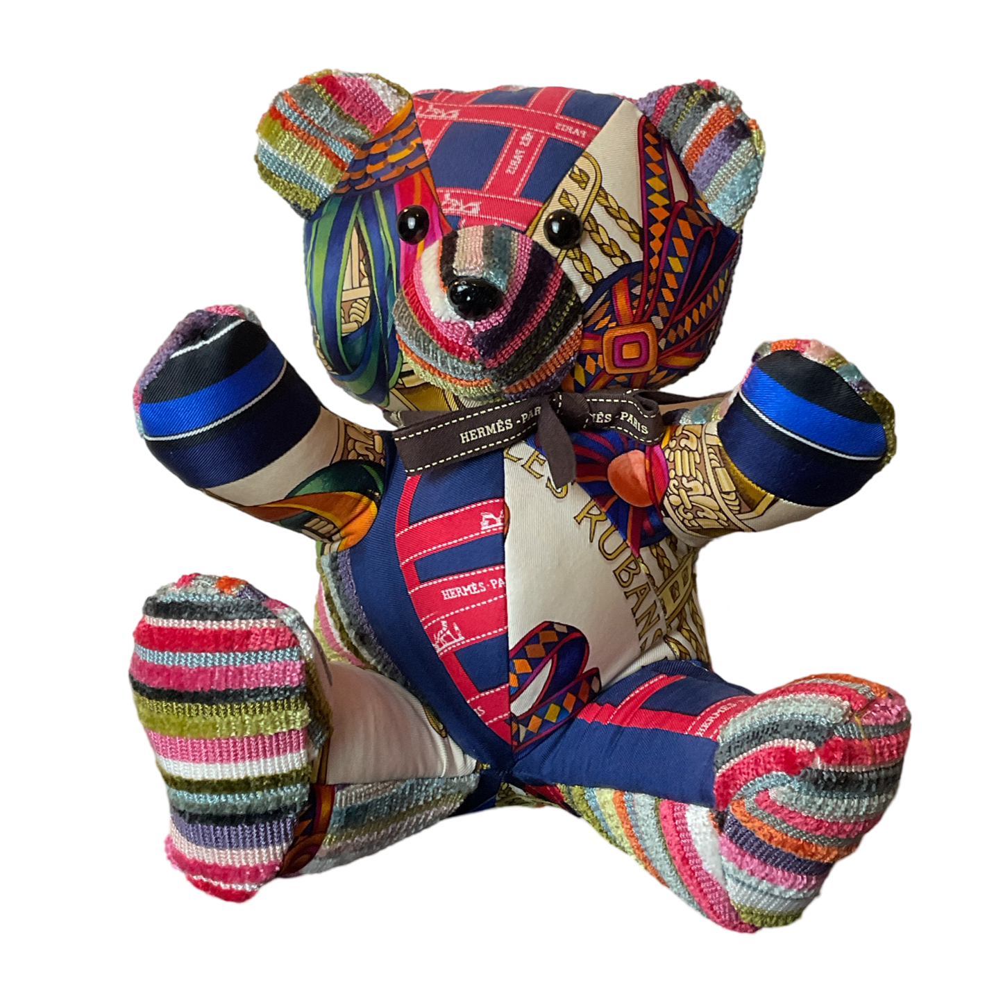 Vintage Silk Scarf Patchwork Teddy Bear