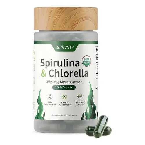 SNAP Spirulina & Chlorella Organic Alkalizing Greens Complex 120 Capsules