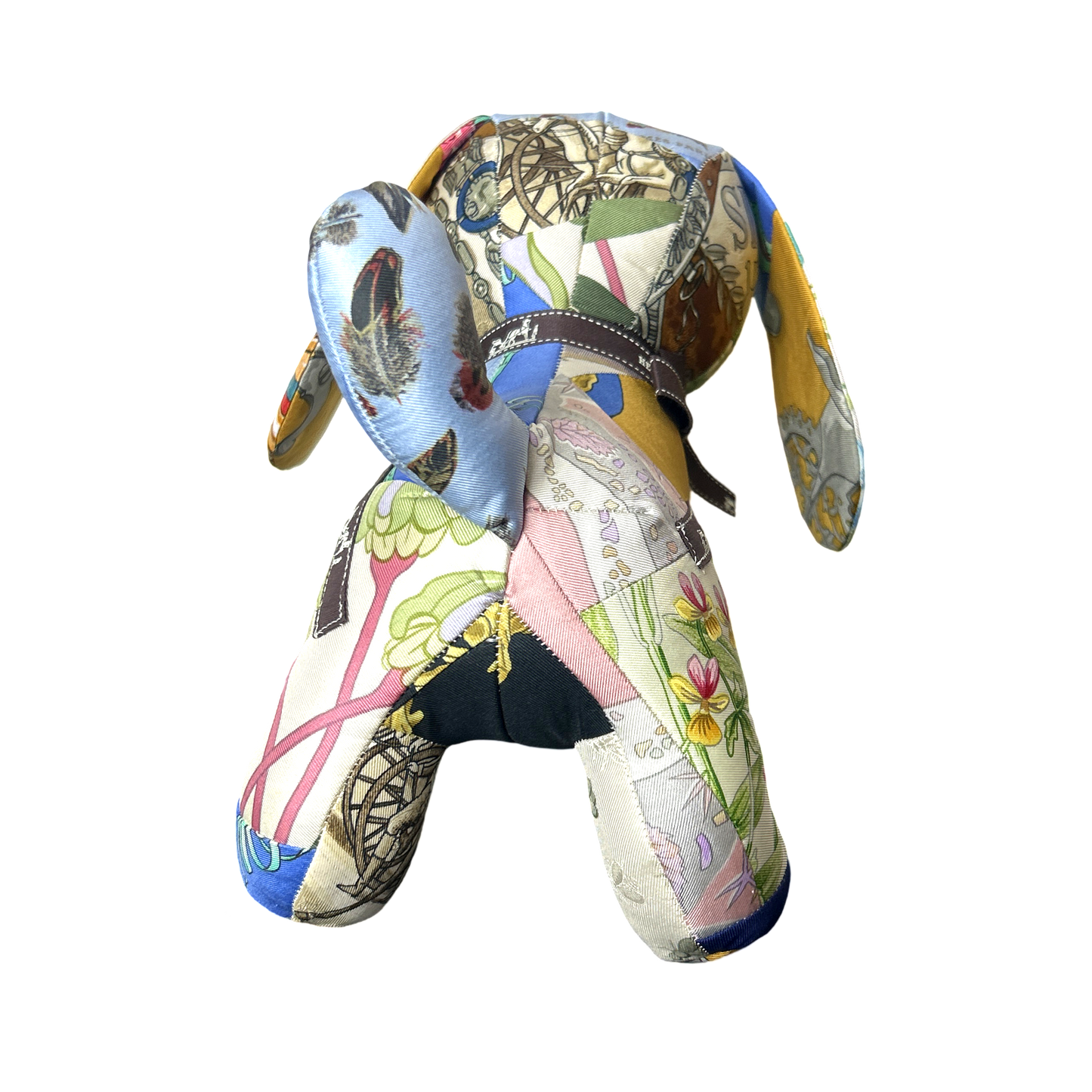 Vintage Silk Scarf Patchwork Puppy