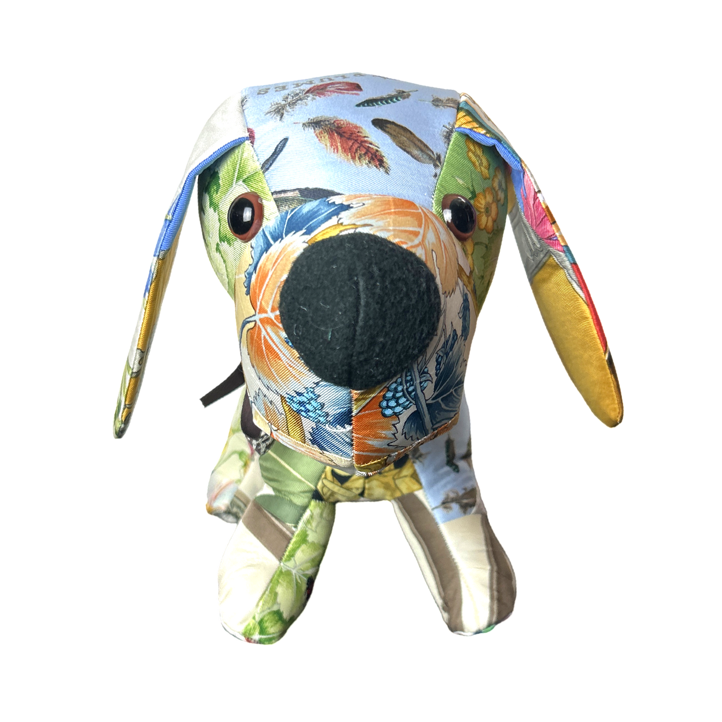 Vintage Silk Scarf Patchwork Puppy