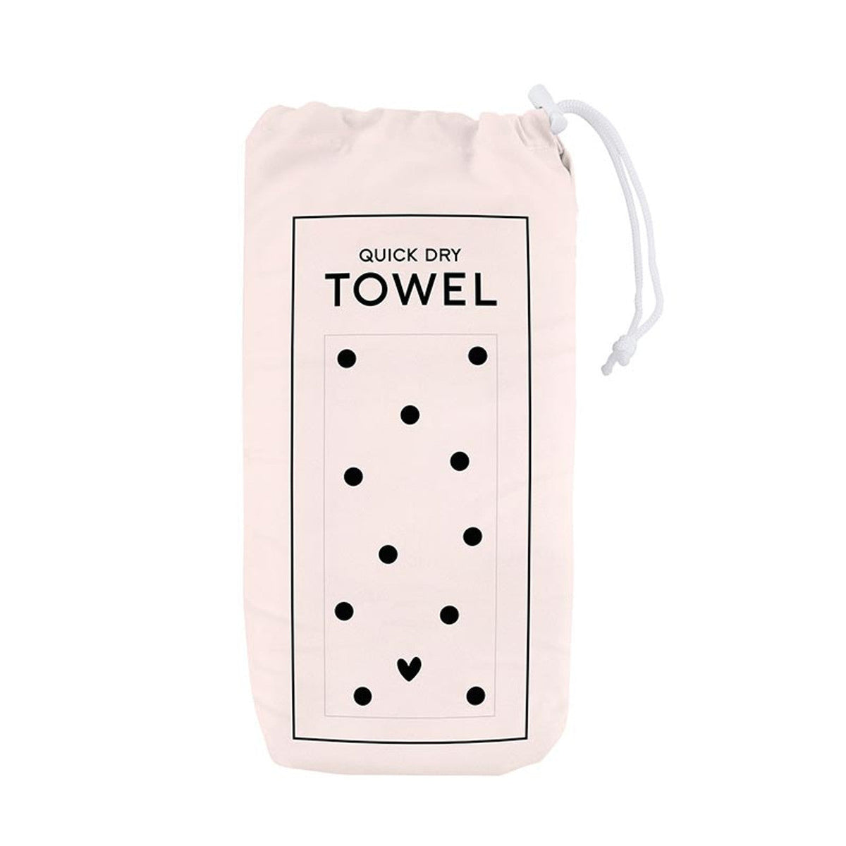 Dots and Heart Oversized Quick Dry Beach Towel | Ultra Absorbent | 35" x 78"