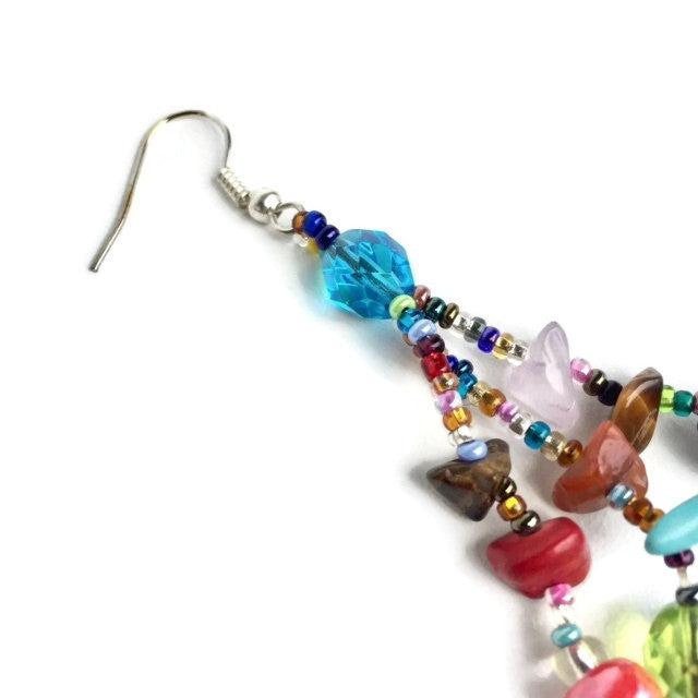 Luzy Seed Bead Dangly Earrings - Guatemala