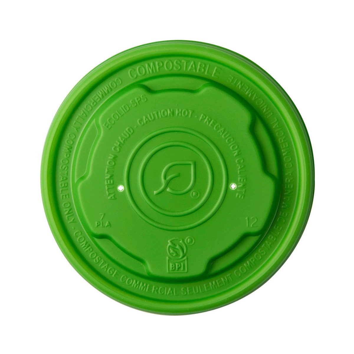 Eco-Products GreenStripe EcoLid Compostable PLA Soup Cup Lid for 8 oz and 10 oz Paper Food Containers Green (QTY 1000), SKU EP-ECOLID-SPSGN