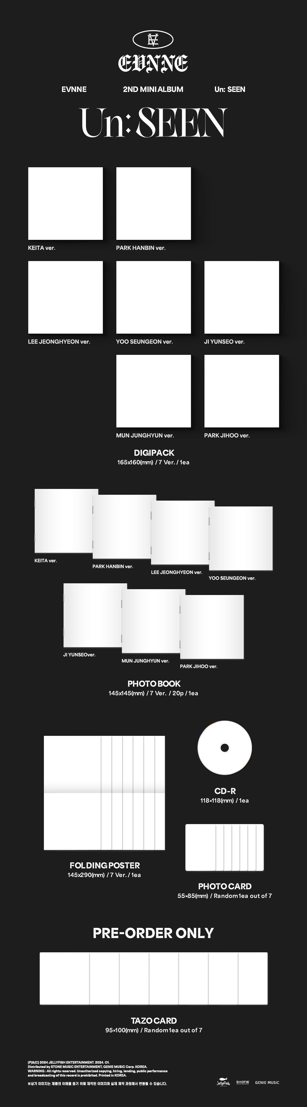 Evnne 2nd Mini Album - Un Seen (Digipack Ver.)