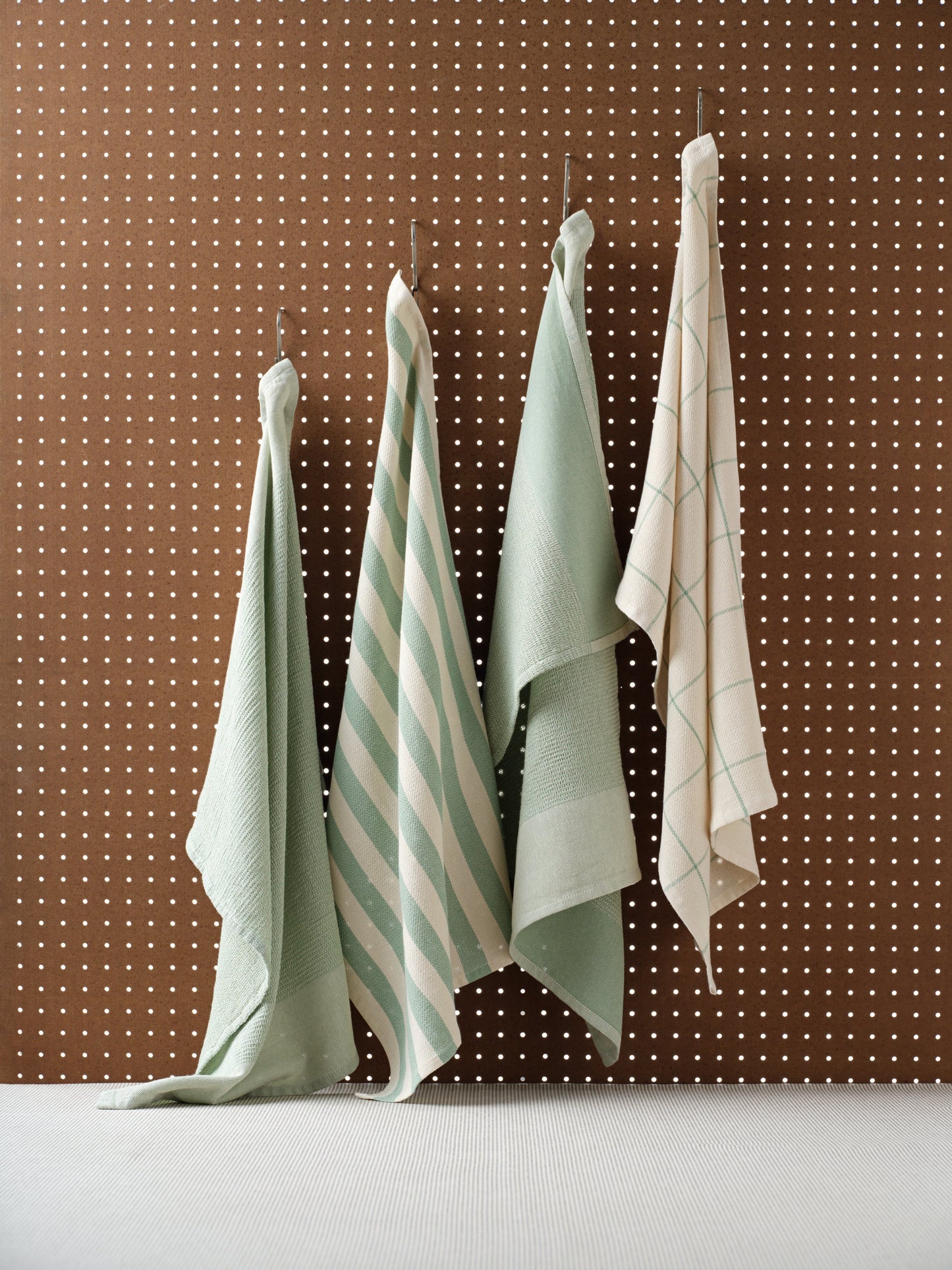 Kitchen Towels, Set of 4 - Cotton Flat & Waffle Weave Set