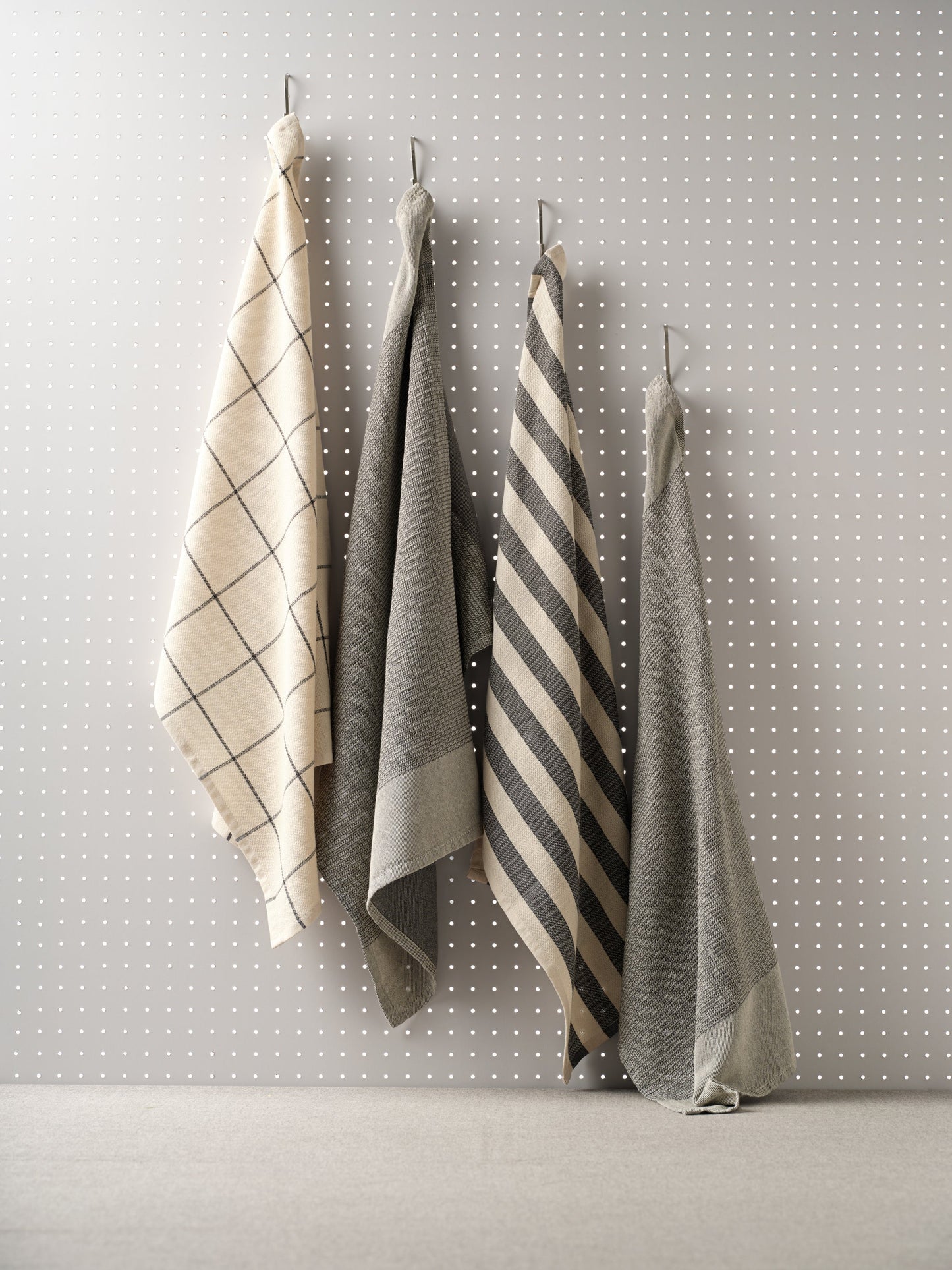 Kitchen Towels, Set of 4 - Cotton Flat & Waffle Weave Set