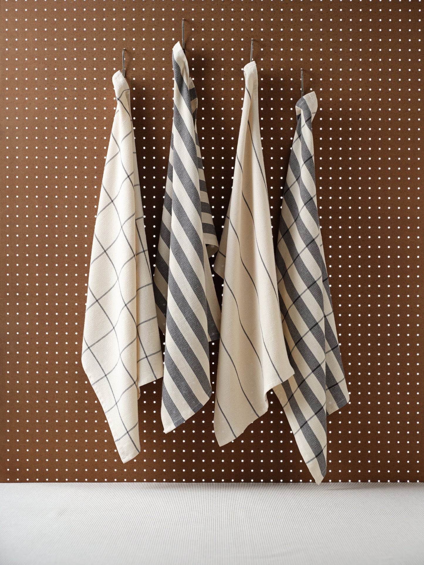 Kitchen Towels, Set of 4 - Cotton Flat Weave Set
