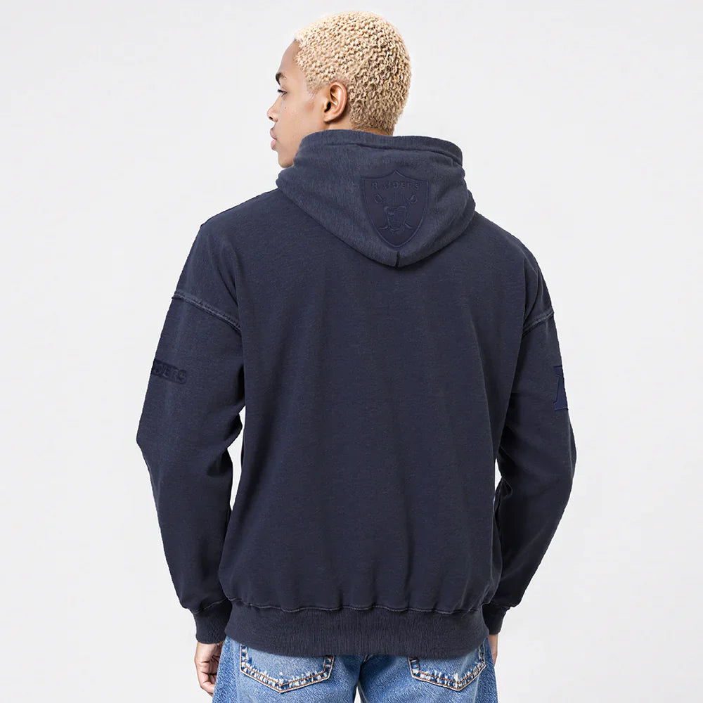 Pro Standard Raiders Washed Enzyme Drop Shoulder Hoodie - Navy