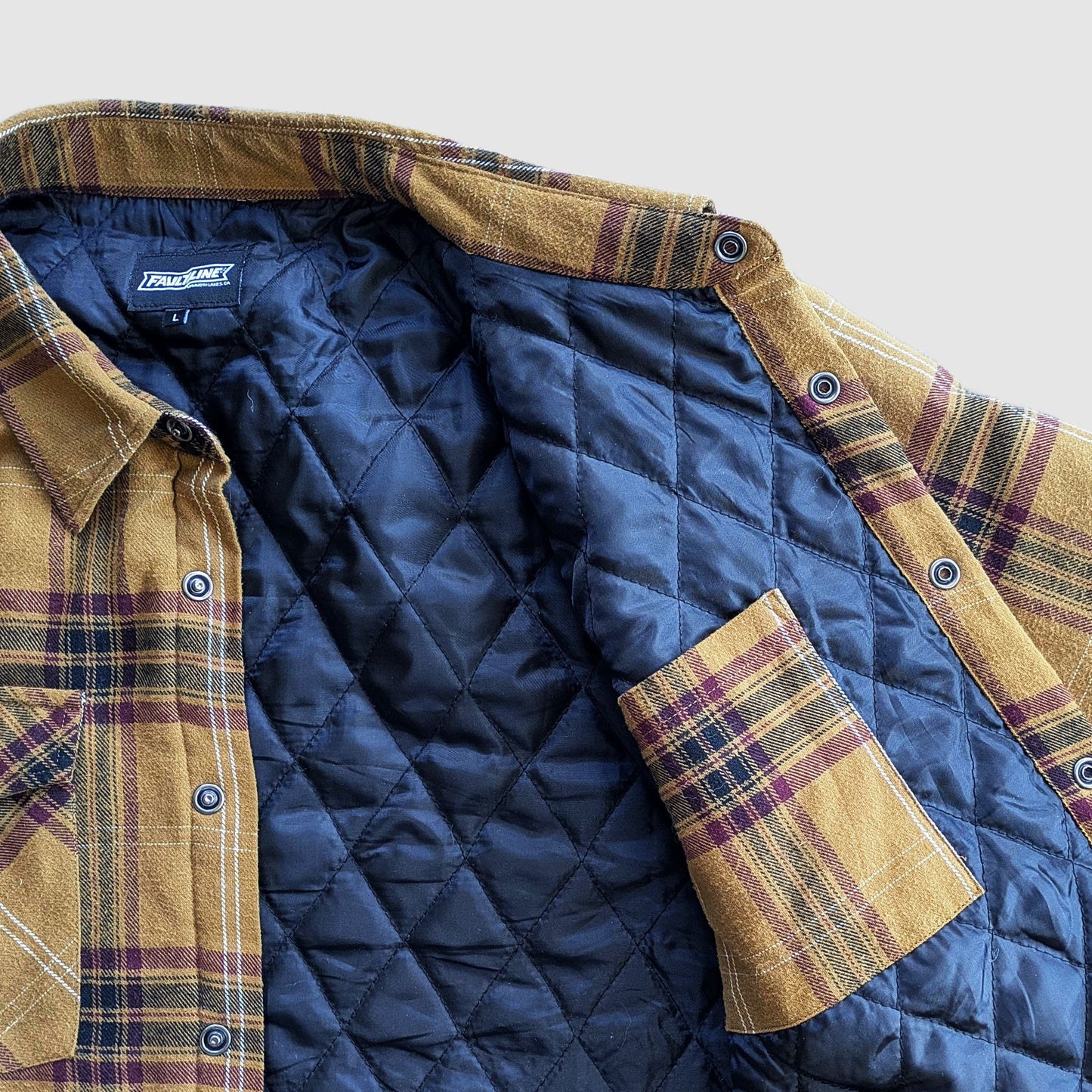 Juniper Insulated Flannel Shacket- Dijon/Maroon