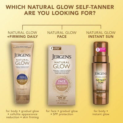Jergens Glow Skin Firming Daily Moisturizer + Sunless Self Tanning Medium To Tan 7.5 fl oz - Imperfect Container