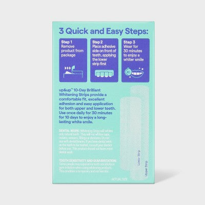 10-Day Brilliant White Whitening Strips up&up - Imperfect Box