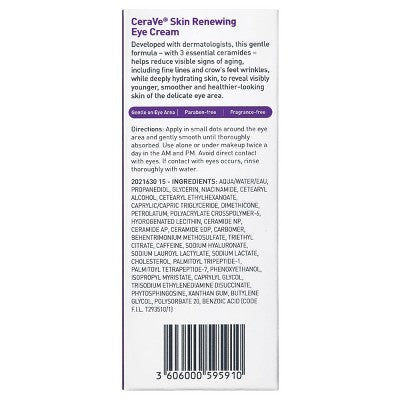 CeraVe Skin Renewing Peptide Eye Cream 0.5 fl oz - Missing Box