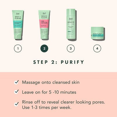 Rael Miracle Clear Pore Purifying Kaolin Clay Face Mask 3.4 fl oz - New